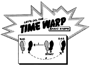 TimeWarp diagram, showing the dance steps